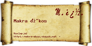 Makra Ákos névjegykártya