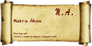Makra Ákos névjegykártya